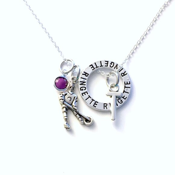 Ringette Necklace Gift, Ringette Jewelry, Present for Daughter or Granddaughter - Picture 9 of 9